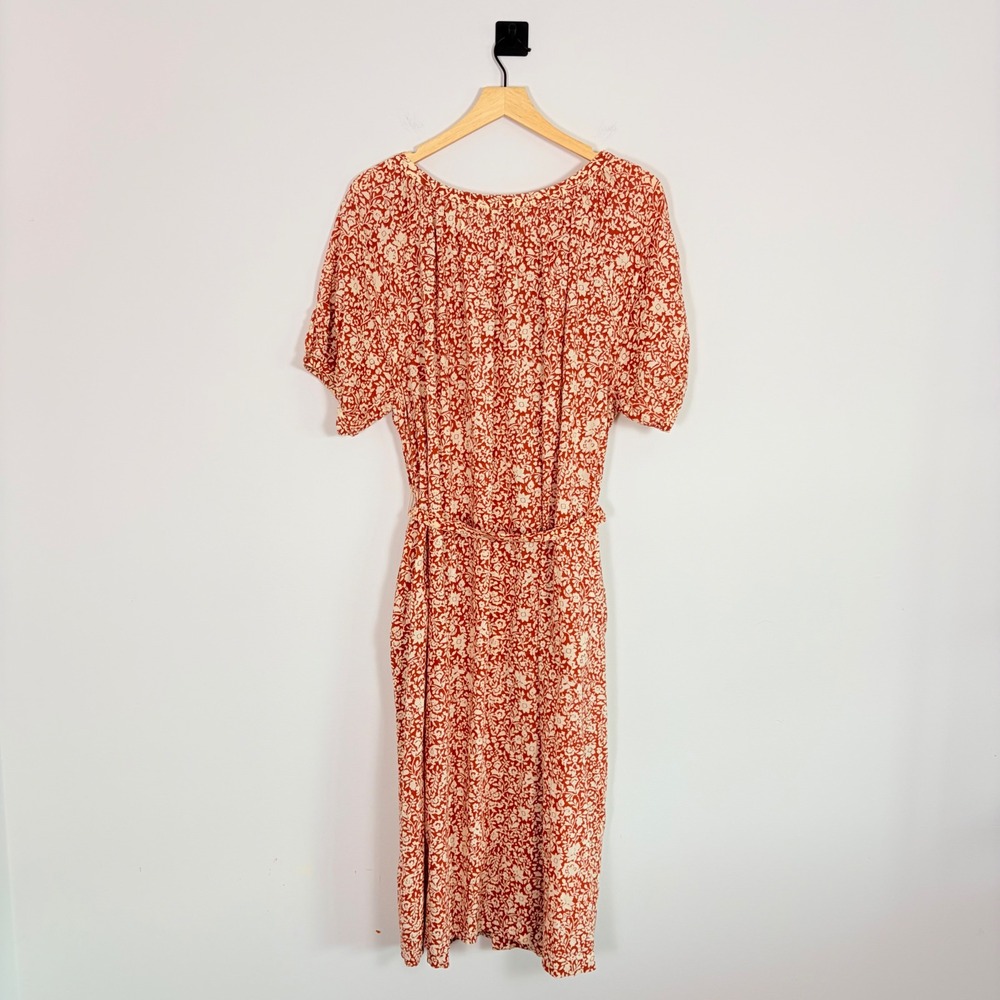 Faherty Carmel Floral Organic Cotton Midi Button Front Shirtdress Medium Coastal - Picture 9 of 12